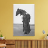 Proud Friesian zwarte hengst Canvas Afdruk (Insitu (Woonkamer))