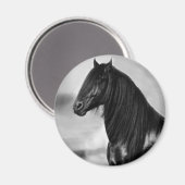 Proud Friesian zwarte hengst Magneet (Voorkant / Achterkant)