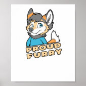 Proud Furry Cute Funny Furry Fandom Fursuit Gift Poster (Voorkant)
