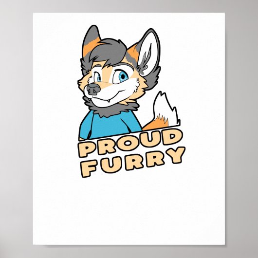 Proud Furry Cute Funny Furry Fandom Fursuit Gift Poster (Voorkant)