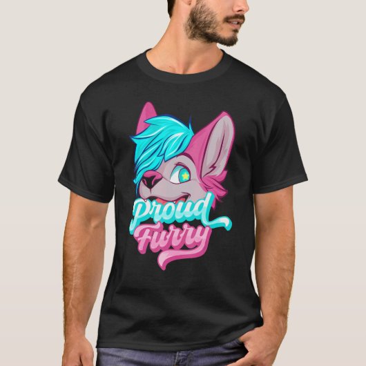 Proud Furry Fandom Cosplay Animal Furries Furry P T-shirt (Voorkant)