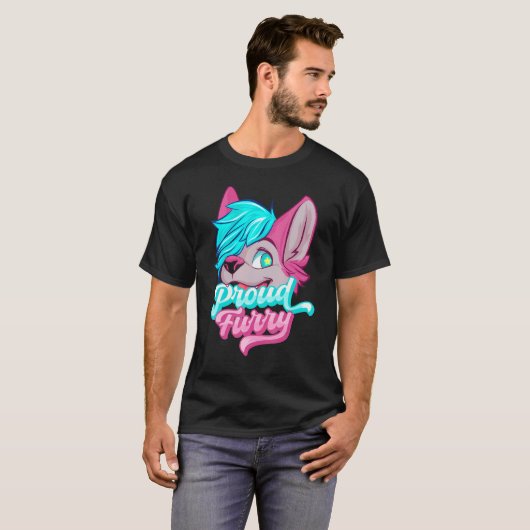 Proud Furry Fandom Cosplay Animal Furries Furry P T-shirt (Voorkant volledig)