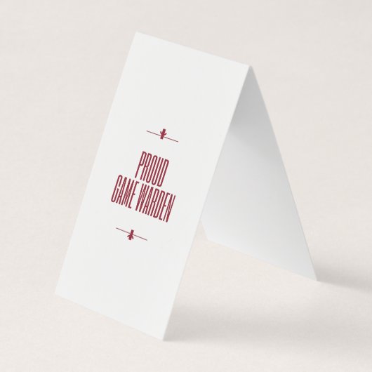 Proud game warden visitekaartje (Voorkant)