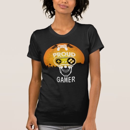 PROUD GAMER - HALLOWEEN GAMNERD NERD T-SHIRT (Voorkant)