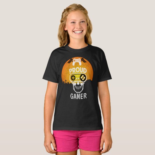 PROUD GAMER - HALLOWEEN GAMNERD NERD T-SHIRT (Voorkant volledig)