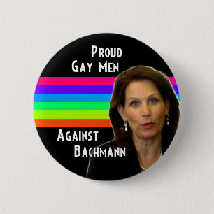 Proud Gay Mannen against Bachmann Ronde Button 5,7 Cm