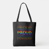 PROUD Gay Pride LGBT Black Tote Bag (Achterkant)