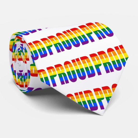 PROUD (Gay Pride Rainbow) Stropdas (Opgerold)