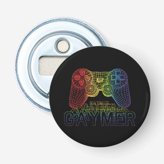 Proud Gaymer, Gay Pride Gaming Button Flesopener (Voorkant)