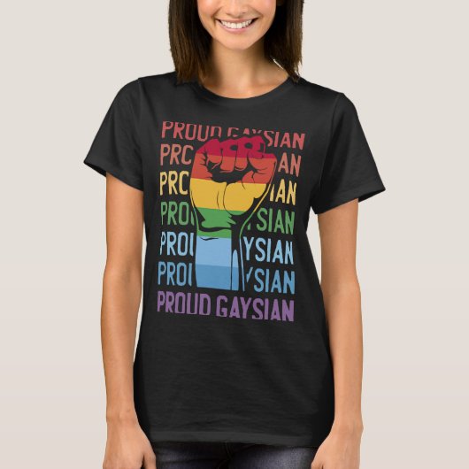 Proud Gaysian Gay Pride Asian Heritage T-shirt (Voorkant)