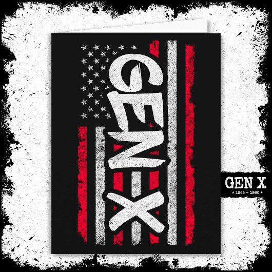 Proud Gen Xer Generation X Amerikaanse vlag Gen X Kaart
