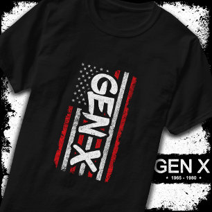 Proud Gen Xer Generation X Amerikaanse vlag Gen X T-shirt