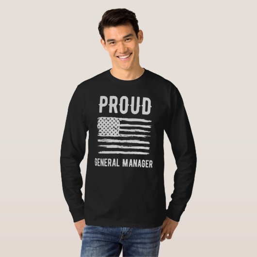 Proud General Manager Profession American Flag T-shirt (Voorkant volledig)