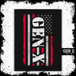 Proud Generation X Gen Xer Amerikaanse vlag Gen X Kaart