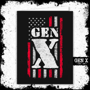 Proud Generation X Gen Xer Amerikaanse vlag Gen X Kaart