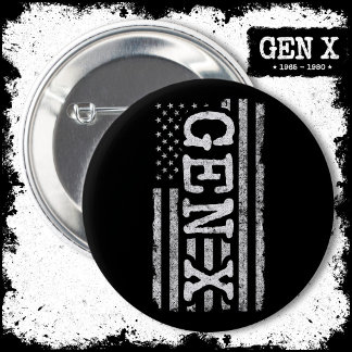 Proud Generation X Gen Xer Amerikaanse vlag Gen X Ronde Button 5,7 Cm
