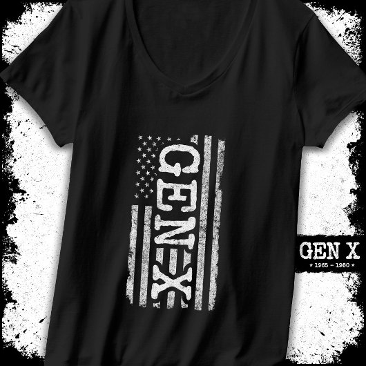 Proud Generation X Gen Xer Amerikaanse vlag Gen X T-shirt