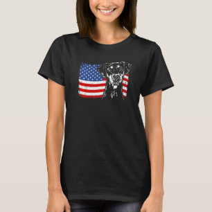 Proud German Pinscher American Flag Patriotic Dog T-shirt