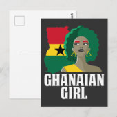 Proud Ghana Girl Flag West-Afrika Briefkaart (Voorkant / Achterkant)