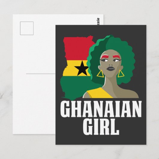Proud Ghana Girl Flag West-Afrika Briefkaart (Voorkant / Achterkant)