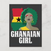 Proud Ghana Girl Flag West-Afrika Briefkaart (Voorkant)