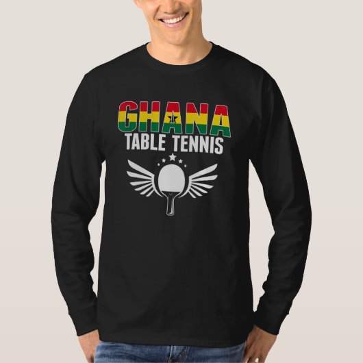 Proud Ghana Table Tennis   Ghanian Ping Pong Suppo T-shirt (Voorkant)