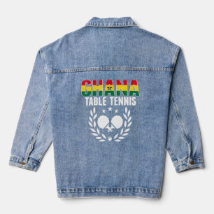 Proud Ghana Table Tennis Ghanian Ping Pong Suppor Denim Jacket