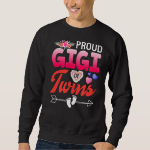 Proud Gigi of Twins Floral Grandma Happy Mots Trui