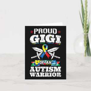 Proud Gigi van een Autism Warrior Awareness Ribbon Kaart