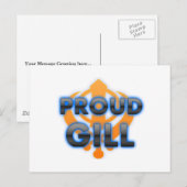 Proud Gill, Gill trots Briefkaart (Voorkant / Achterkant)