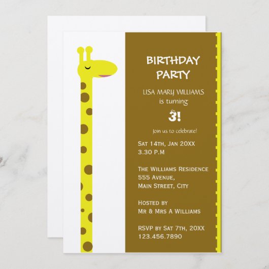 Proud Giraffe Kaart (Voorkant / Achterkant)