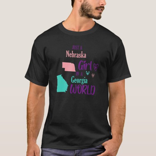 Proud girl Design Just a Nebraska girl in Georgi T-shirt (Voorkant)