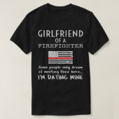Proud Girlfriend Of A Firefighter Thin Red Line US T-shirt (Design voorkant)