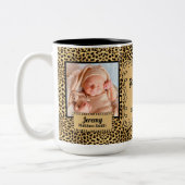 Proud Godmoeder Cheetah Animal Print Baby Foto's Tweekleurige Koffiemok (Links)