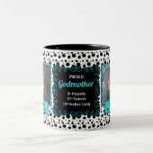 Proud Godmoeder Dalmatian Black and White Photo Tweekleurige Koffiemok (Center)