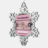 Proud Godmoeder Photo Ornament | Roze kerst (Rechts)