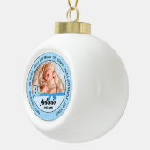 Proud Godouders Blue Monogram A Keramische Bal Ornament (Rechts)