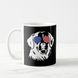 Proud Golden Retriever Amerikaanse vlag zonnebril Koffiemok