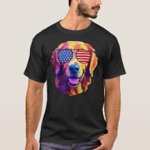 Proud Golden Retriever Amerikaanse vlag zonnebril