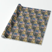 Proud Golden Retriever With American Flag Cadeaupapier (Uitgerold)