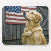 Proud Golden Retriever With American Flag Muismat (Voorkant)