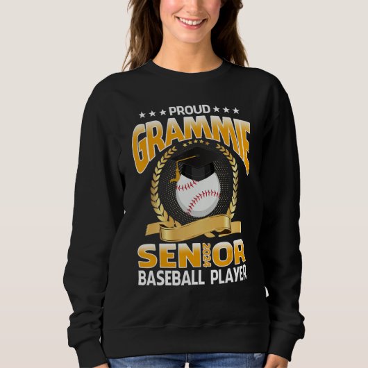 Proud Grammie Senior Class Of 2024 Baseball Player Trui (Voorkant)