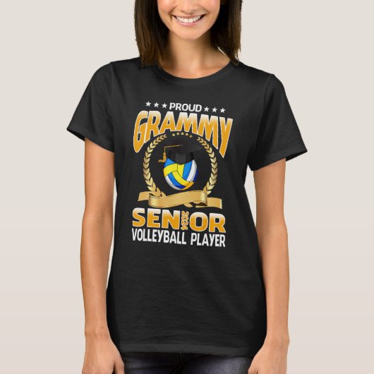 Proud Grammy Senior 2024 Volleyball Player Graduat T-shirt (Voorkant)
