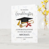 Proud Granddaughter Graduation Personalized Kaart (Gele Bloem)
