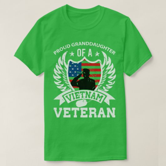 Proud Granddochter Vietnam Veteran T-shirt (Design voorkant)