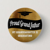 Proud Grandfather - Afstuderen Faux Gold Ronde Button 5,7 Cm (Voorkant)