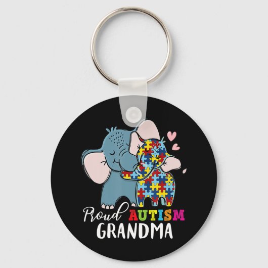 Proud Grandma Autism Awareness Family Matching Shi Sleutelhanger (Voorkant)