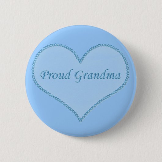 Proud Grandma Button, blauw Ronde Button 5,7 Cm (Voorkant)