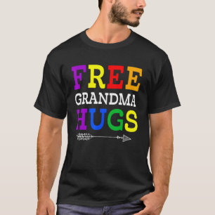 Proud Grandma Lgbetq Free Grandma Hugs Rainbow Lgb T-shirt