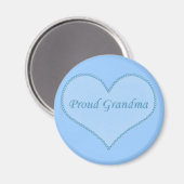 Proud Grandma Magnet, Blue Magneet (Voorkant / Achterkant)